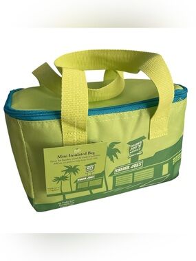 Trader Joe’s Mini Insulated Lunch Bag - Lime Green with Blue Accent